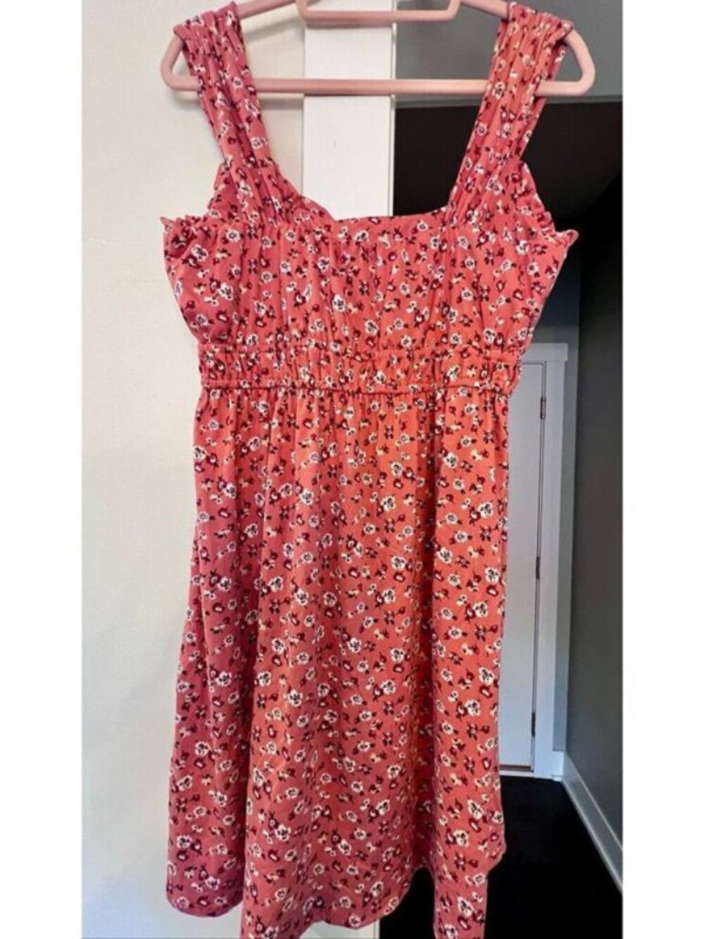 Ditsy Floral Square Neck Midi Dress